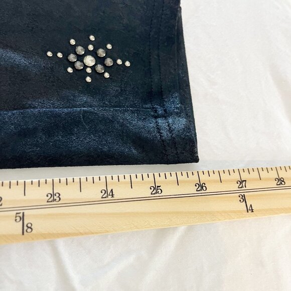 Free People Star Stud Skinny Pants Vegan Leather Black Pull On Boho - Size 25 - Picture 8 of 8